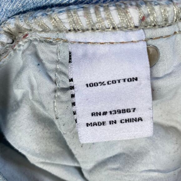 PP Denim Fairmount Straight Leg Jean Light Wash‎ Blue Ripped Knee Jeans 6 - Picture 9 of 15